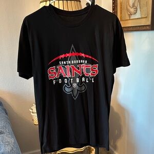 Santa Barbara Saints Football Graphic Tee - Black & Red